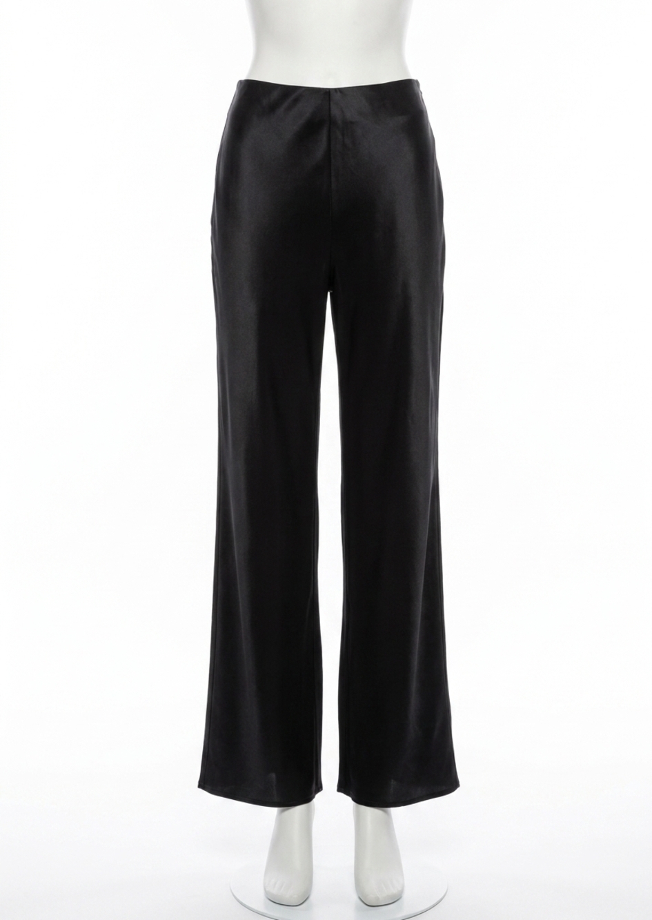 NEW RAILS silvi glossy satin pant in black